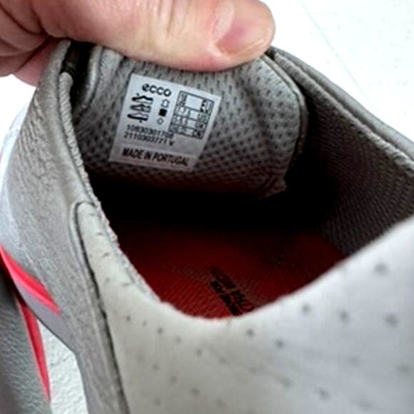 "ECCO" Women's,Golf Tray‎ Hydromax,Spikeless Shoes,Metallic Silver Orange Sz 38 - Picture 8 of 9